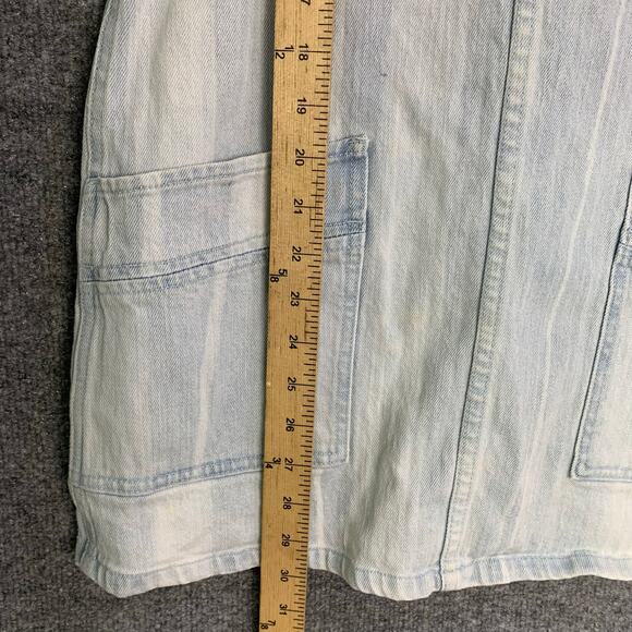 Free People We The Free Adjustable Straps Light Wash Denim Overall Mini Dress XS - Picture 5 of 8